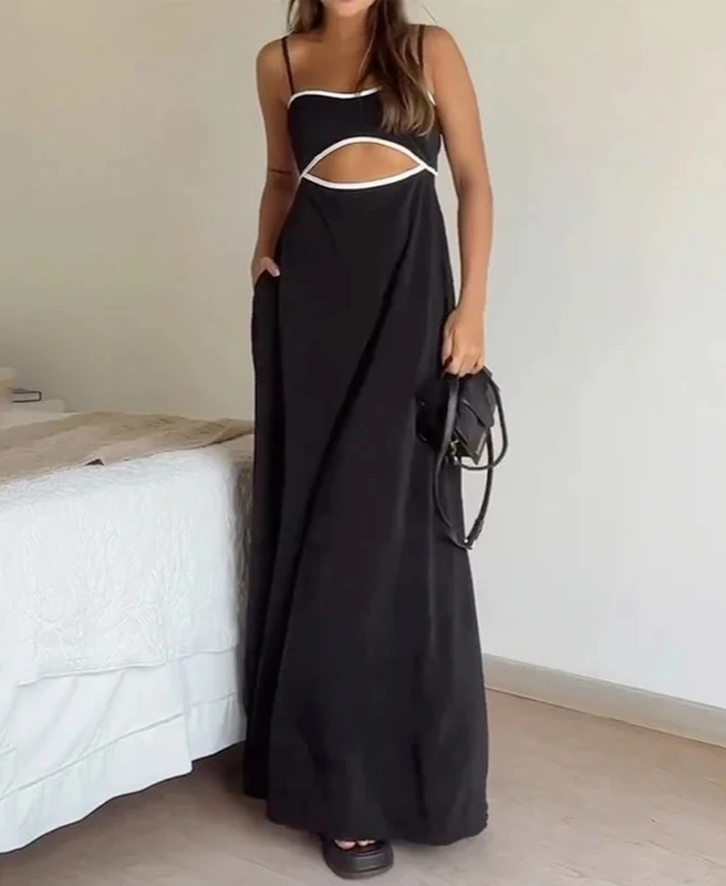 Victoria - Bretels mouwloze maxi-jurk