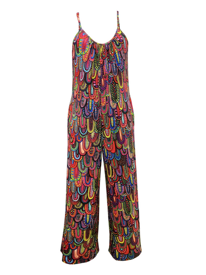 Adaline - Jumpsuit met wijde pijpen en grafische print