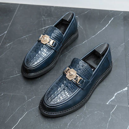 Ivan - Luxe casual herenloafers met krokodillenprint