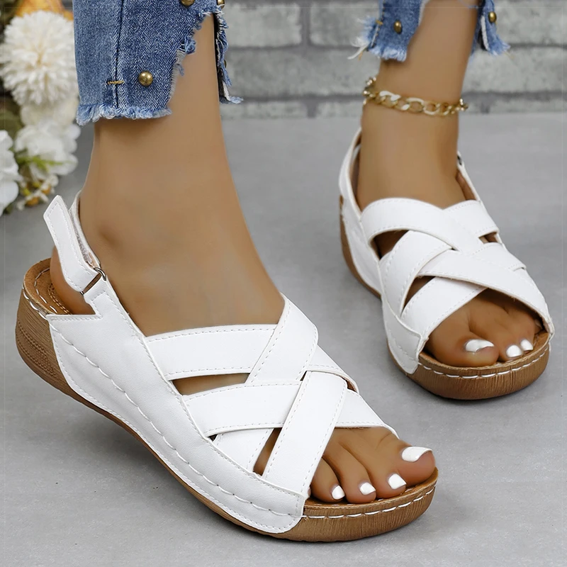 Mima - Dames lichtgewicht sandalen met sleehak