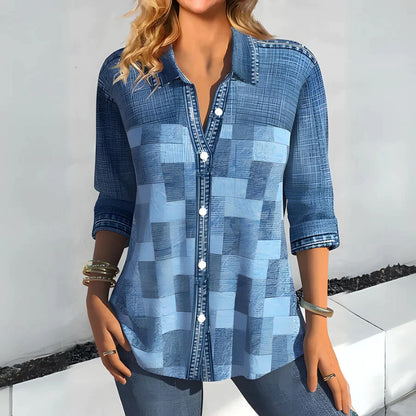 Sophie - Casual geruite blouse