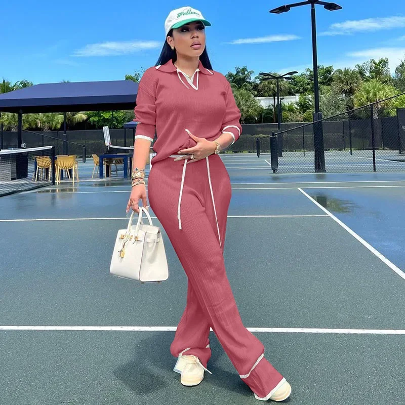 Bella - Activewear gebreid, casual trainingspak, tweedelige set