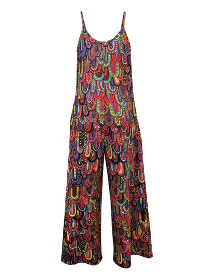 Adaline - Jumpsuit met wijde pijpen en grafische print