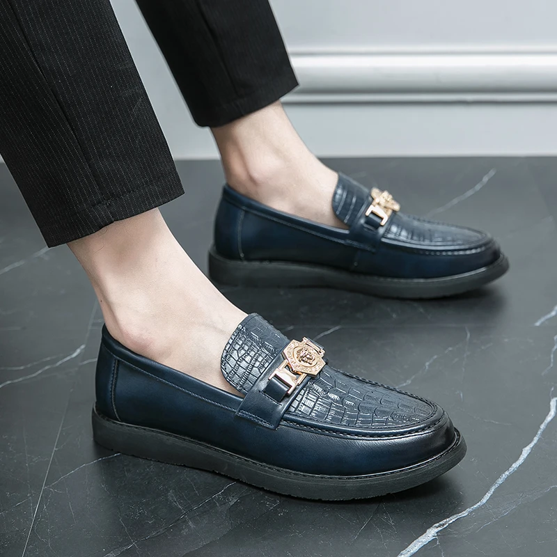 Ivan - Luxe casual herenloafers met krokodillenprint