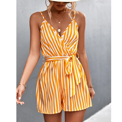 Pauline - Mouwloze zomer sexy gestreepte jumpsuit