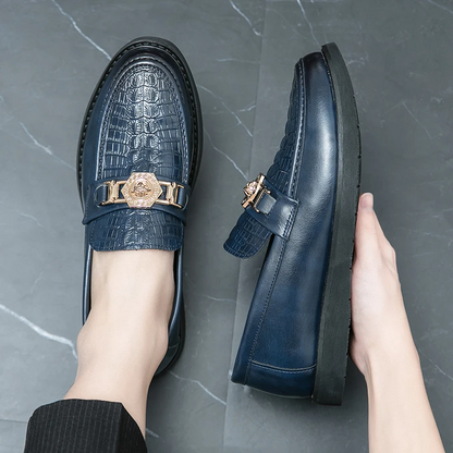 Ivan - Luxe casual herenloafers met krokodillenprint