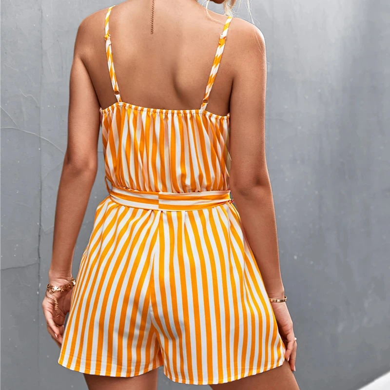 Pauline - Mouwloze zomer sexy gestreepte jumpsuit