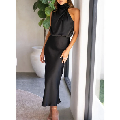 Chichi - Elegante satijnen sexy off-shoulder asymmetrische jurken