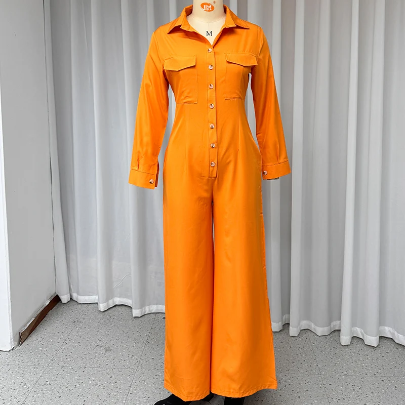 Wefads - Dames jumpsuit mode effen lange mouw