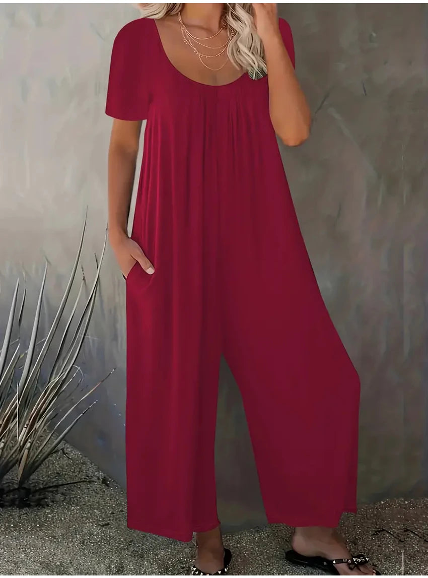 Lilah - Zomer chique effen kleur casual jumpsuit