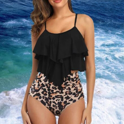 Cressida - Tanktop met ruches en bikini met hoge taille - 2-delige tankiniset