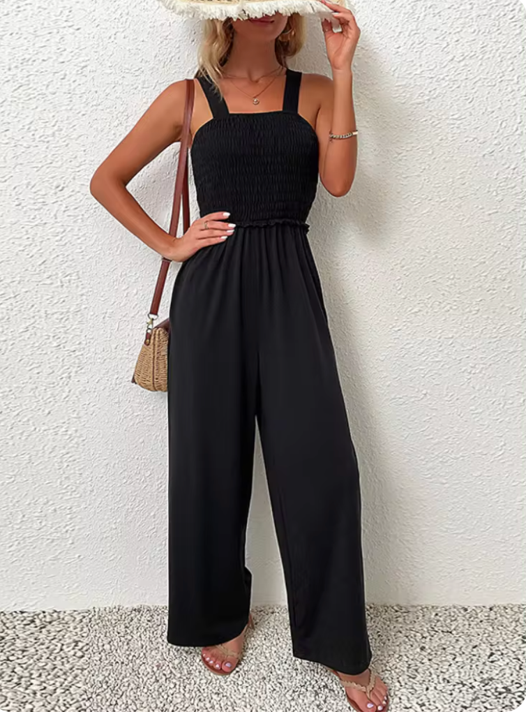 Kyleen - Zomermode jumpsuit met wijde pijpen