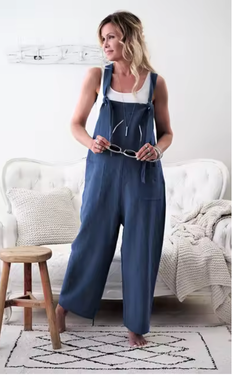 Jenny - Elegante casual jumpsuit van katoenlinnen