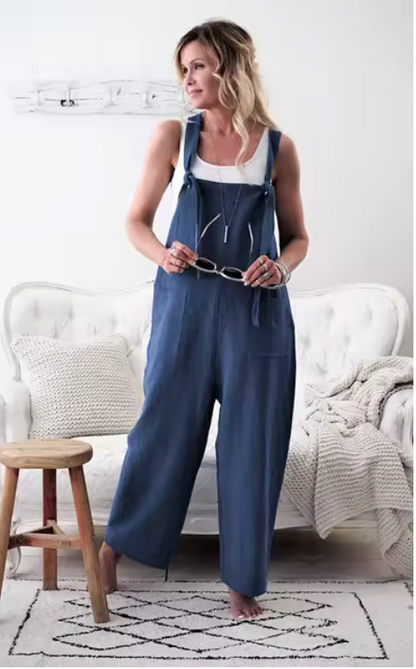 Jenny - Elegante casual jumpsuit van katoenlinnen