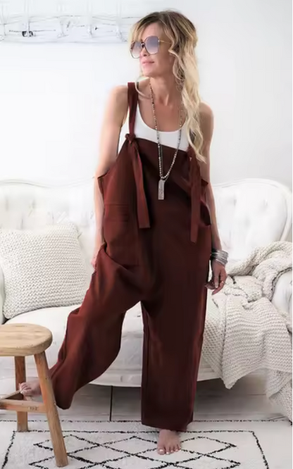 Jenny - Elegante casual jumpsuit van katoenlinnen