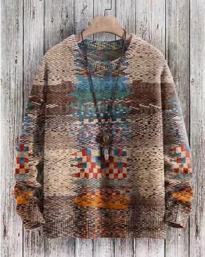 Paisley - Vintage kunstprint casual gebreide trui