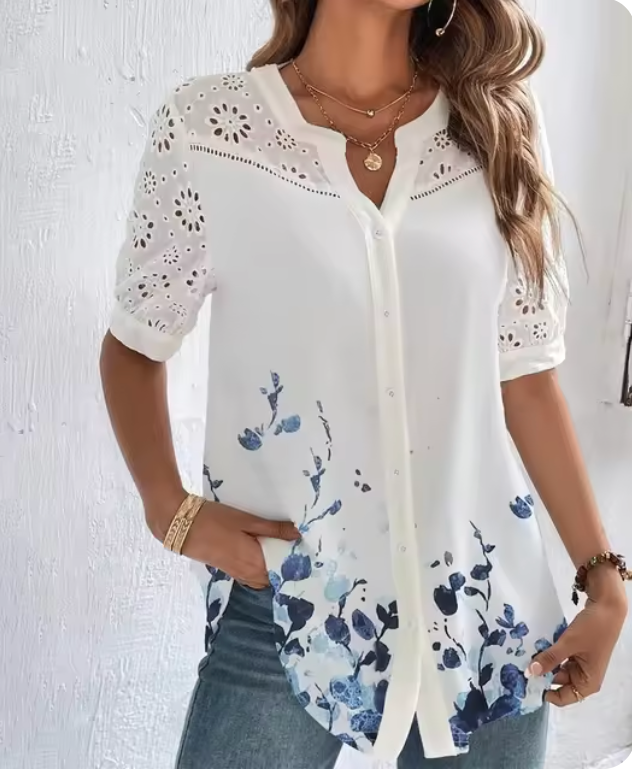 Mary - Casual kanten mode losse blouse