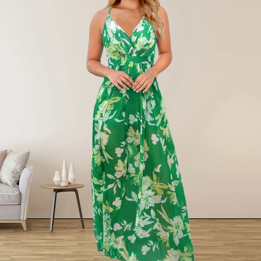 Diana - Lange rok met veelkleurige chiffonprint