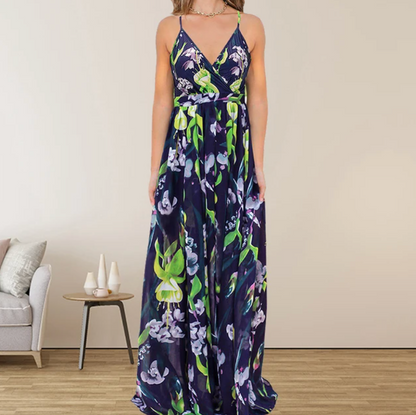 Diana - Lange rok met veelkleurige chiffonprint