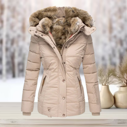 Olive Getailleerde en Elegante Winterjas