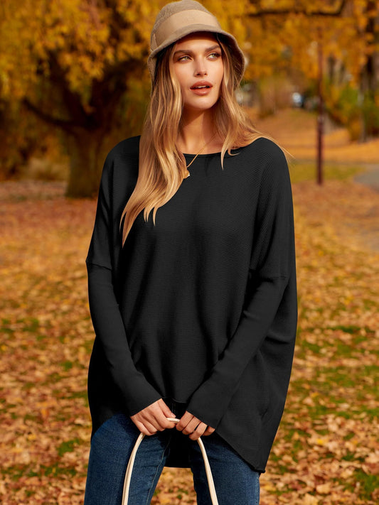 Charlotte - Gebreide Trui Met Onregelmatige Oversized Dolmanmouwen Voor Dames